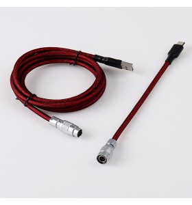  Mechanical keyboard cable USB type C  red color braided spiral coiled extension portable cable